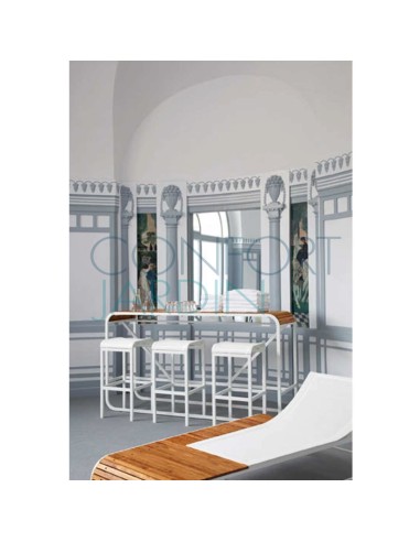 Table haute TANDEM - teck - EGO