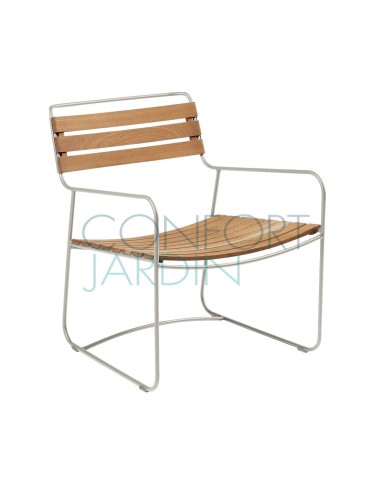Fauteuil bas en teck - SURPRISING - FERMOB