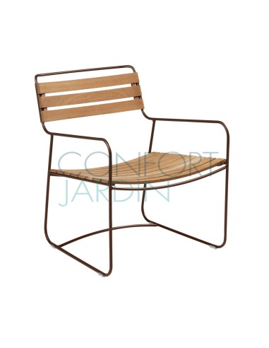 Fauteuil bas en teck - SURPRISING - FERMOB