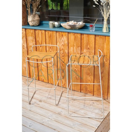 Tabouret de bar en teck - SURPRISING - FERMOB