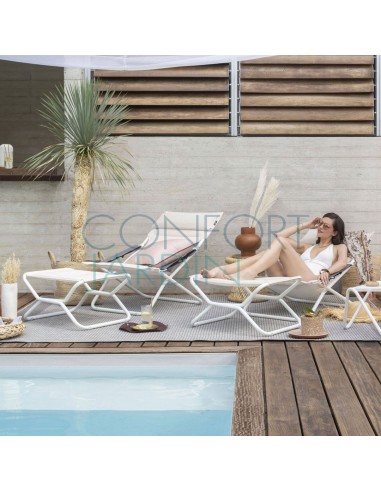 Transat BAYANNE Argile - Structure Blanche - LAFUMA