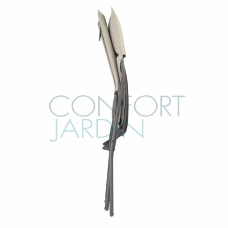 Chaise longue BAYANNE Latte - Structure Titane - LAFUMA