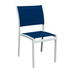 Chaise repas OLYMPE, structure blanche, toile Batyline EDEN -  Vlaemynck 2