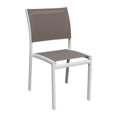 Chaise repas OLYMPE, structure blanche, toile Batyline ISO - Vlaemynck