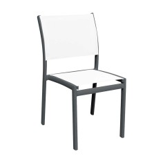 Chaise repas OLYMPE, structure anthracite, toile Batyline ISO - Vlaemynck