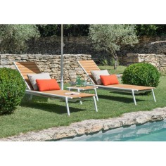 Table basse en teck Pilotis - 104 x 67.5 cm - Vlaemynck 2