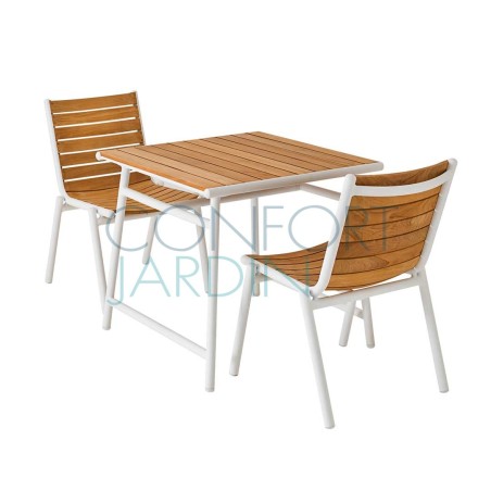 Table repas en teck Pilotis - 80 x 80 cm - Vlaemynck